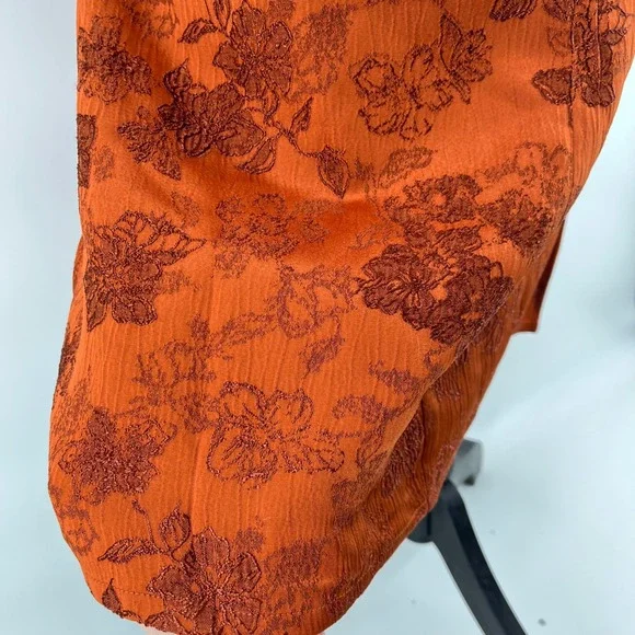 NWT Altar'd State Rust Floral Wedding Puff Sleeve Square Neck Mini‎ Dress XL - Picture 4 of 9